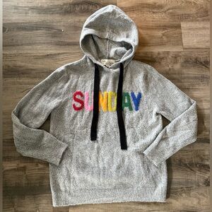 Vintage Havana Gray Hoodie with Rainbow 'Sunday' Design